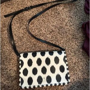 Kate Spade Black and White Cross Body Purse